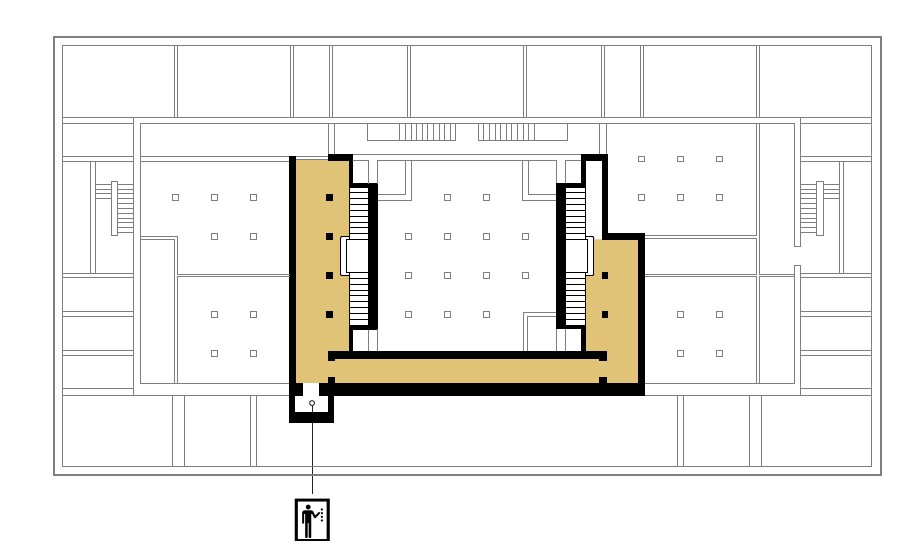 Gezeichneter Plan des Untergeschoßes